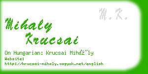 mihaly krucsai business card